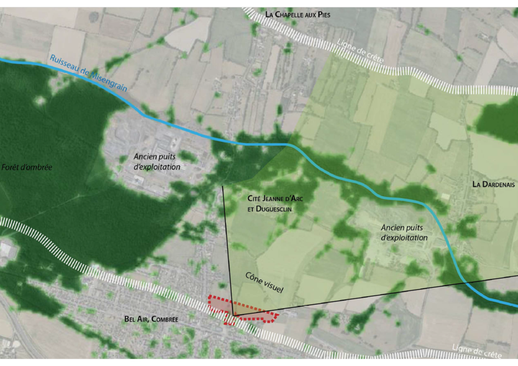 Carte d’analyse de la trame bocagère en relation avec les points de vue