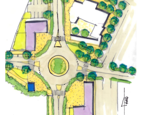 Une recomposition du pôle salle des fêtes et commerces du bourg