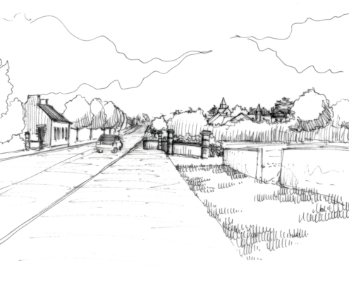 Une entrée ouest qui valorise la silhouette du bourg