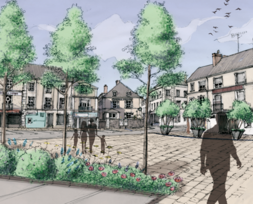 Perspective sur la place de la République