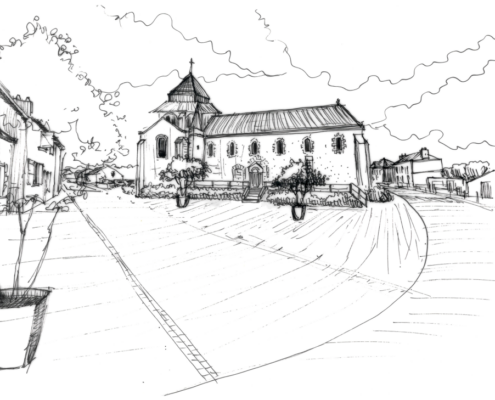 Une nouvelle place piétonne remettant en scène l’église
