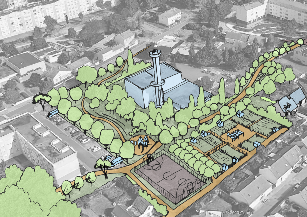 Proposition de sentier vert interquartier autour de la chaufferie
