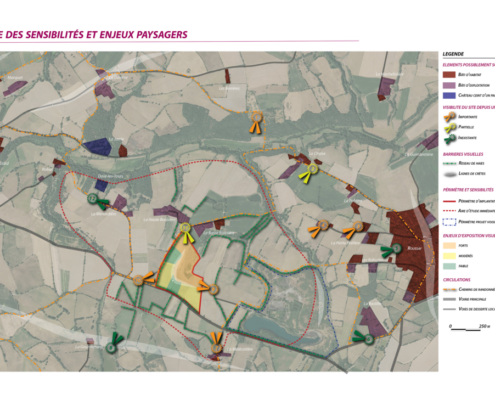 Carte des sensibilités et enjeux paysagers