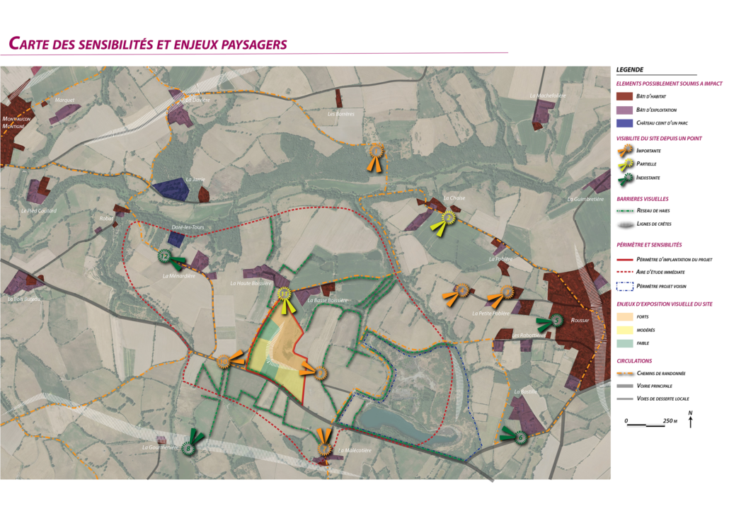 Carte des sensibilités et enjeux paysagers