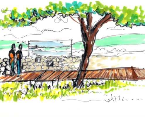 Coupe sur la promenade belvédère