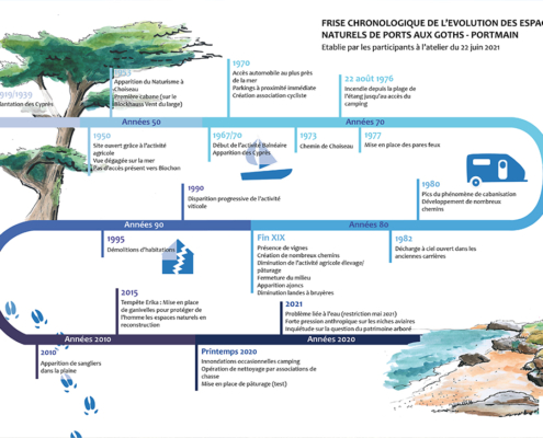 Frise participative de l'évolution du site