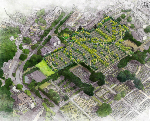 Une extension paysagère du cimetière