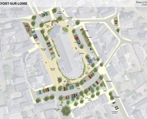 Plan de masse de la place de l'Eglise