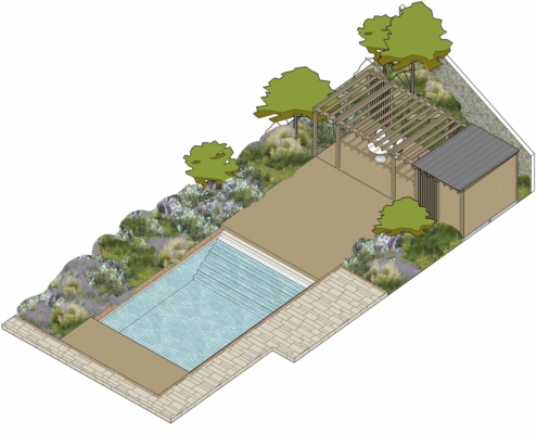 Vue sur la piscine